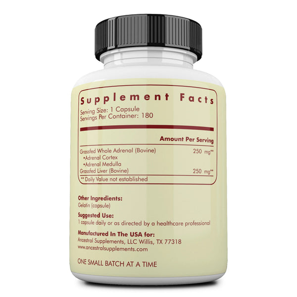 Grass Fed Adrenal Cortex With Liver by Ancestral Supplements