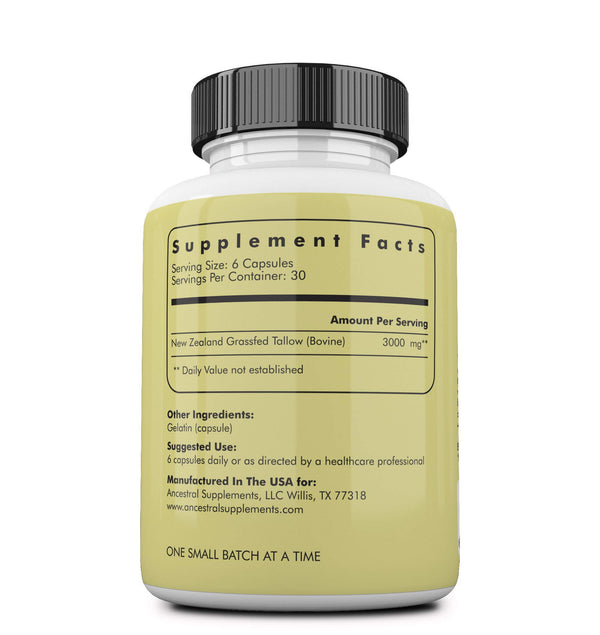 Grass fed beef tallow (from suet) by Ancestral Supplements