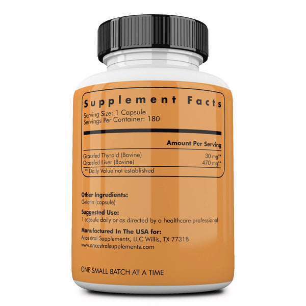 Grass fed beef thyroid by Ancestral Supplements