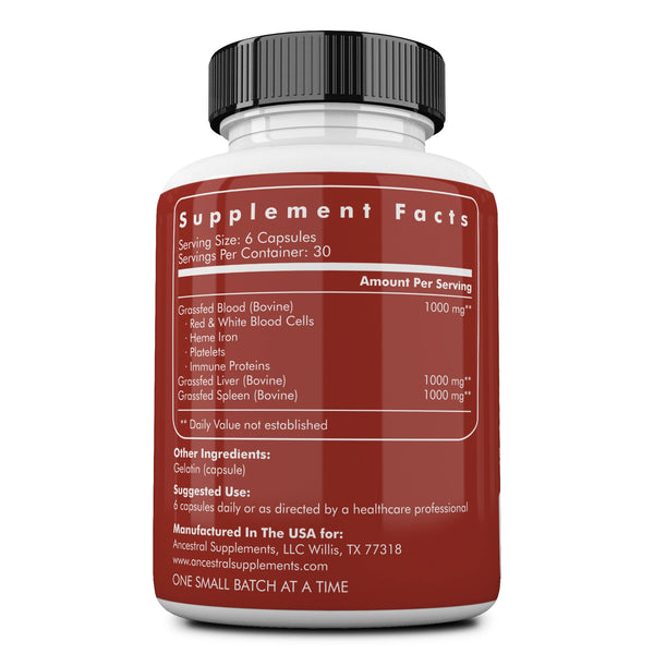 Grass fed beef blood vitality by Ancestral Supplements