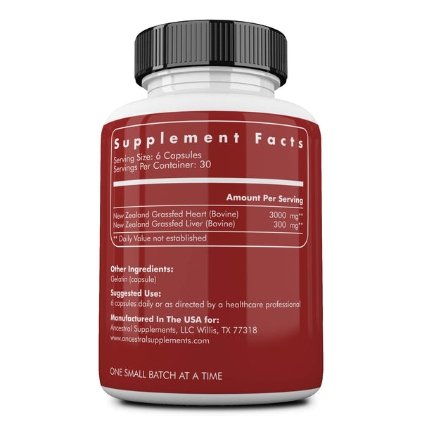 Grass fed beef heart by Ancestral Supplements