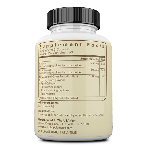 Grass fed beef living bone by Ancestral Supplements