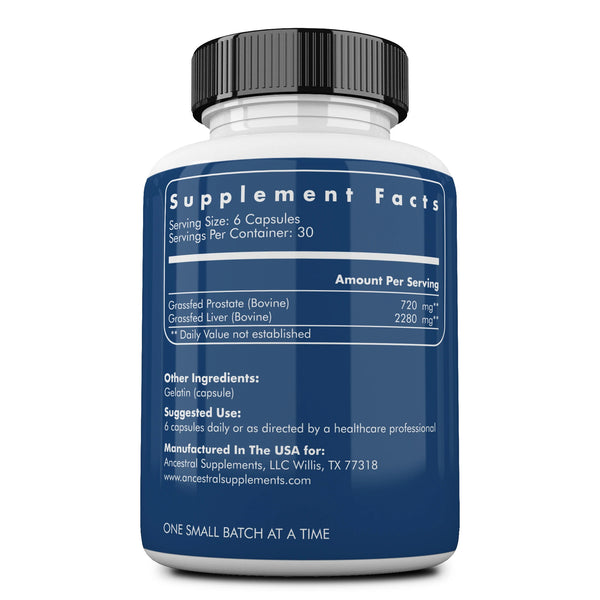 Grass fed beef prostate (w/liver) by Ancestral Supplements