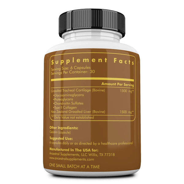 Grass fed beef tracheal cartilage by Ancestral Supplements